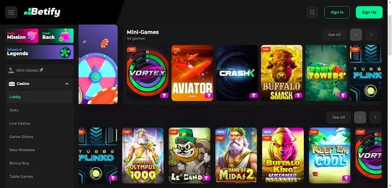 Katalog gier Betify: co znajdziesz na platformie?